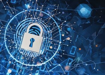 A lock against a data visualisation background