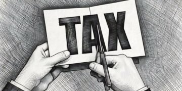 Hands cutting up paper with the word tax on, symbolising how EIS can lessen tax payable for investors