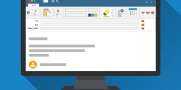 Blank email signature showing on a computer