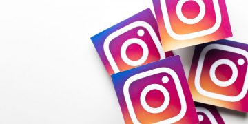 A series of instagram logos on a solid background
