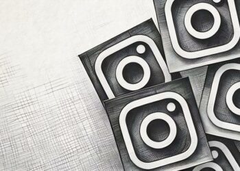 A series of instagram logos on a solid background