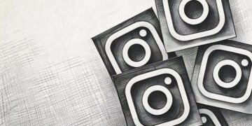 A series of instagram logos on a solid background