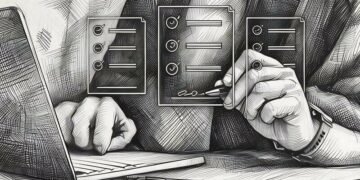 A man signing digital contracts on a laptop