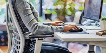 A employee sitting on an expensive ergonomic chair