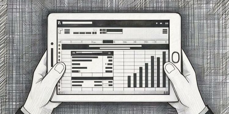 A spreadsheet showing invoice payments and sales growth