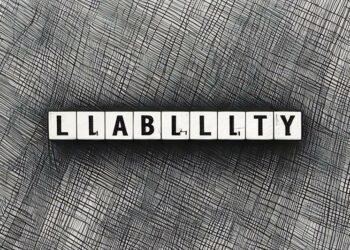 Liability on a blue background