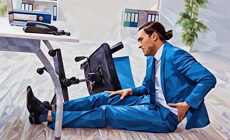 Employee injures self falling off chair, fortunately to protect him and his employer theirs employer liability insurance in place