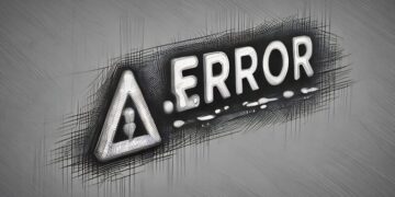 An error symbol and the word error across a computer screen, appeared after a cyber attack