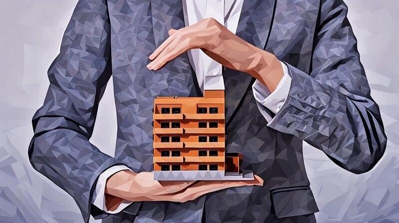 A man holding a model of a towerblock, as an example of how buy-to-let buildings insurance could protect the landlord