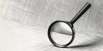 Magnifying glass against a blue background as a symbol for how thorough tax investigations are