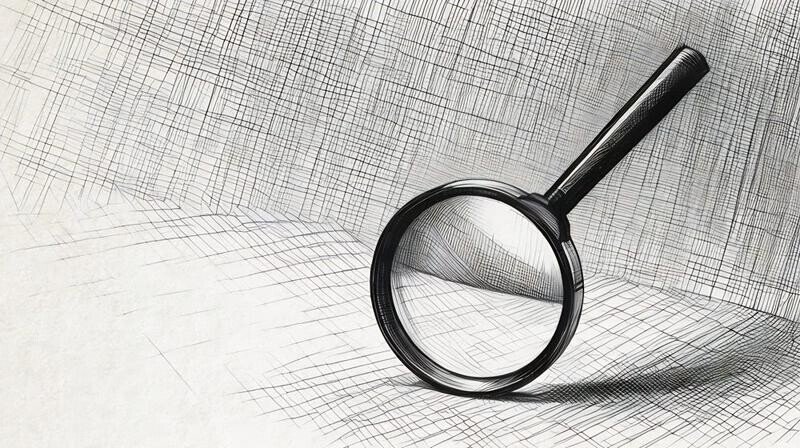 Magnifying glass against a blue background as a symbol for how thorough tax investigations are
