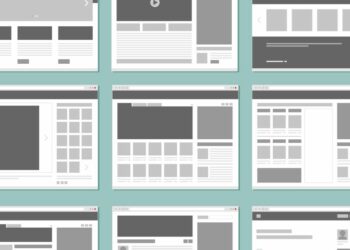 A mock-up of different website template graphic designs