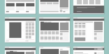 A mock-up of different website template graphic designs