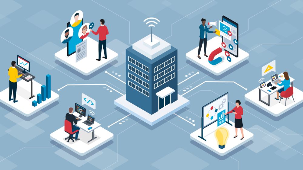 A series of work from home professionals performing an array of digital tasks to make money online