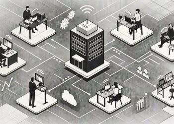 A group of freelancers sitting around using different types of tech