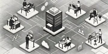 A group of freelancers sitting around using different types of tech