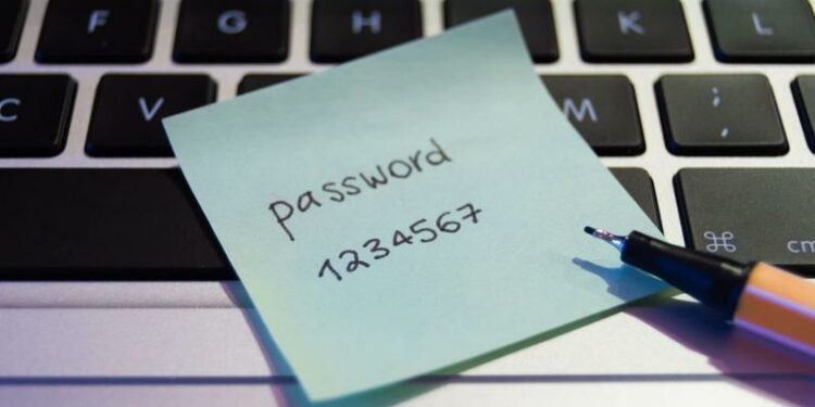 A password written on a note