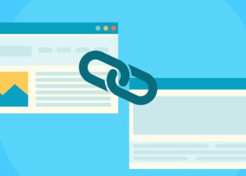 Graphic of two web pages linkedin by a chain as an visual example of linkbuilding as an SEO technique