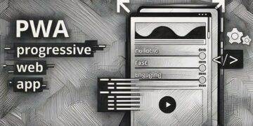 Graphic of a progressive work app