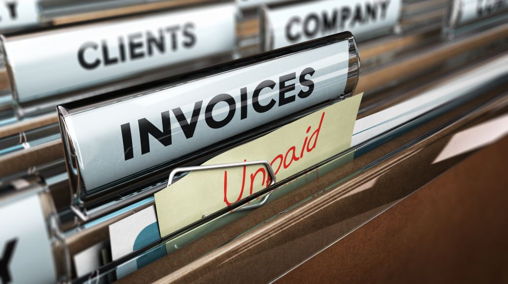 Set of folders containing unpaid invoices