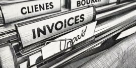Set of folders containing unpaid invoices