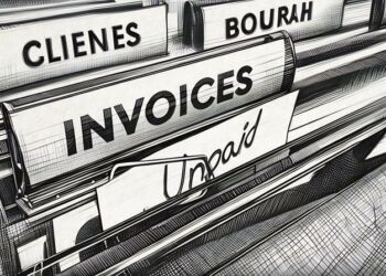 Set of folders containing unpaid invoices