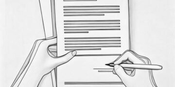 A person signing a contract on top of a pile of complex legal contracts
