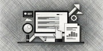 A computer display with tools around