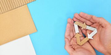 Cardboard being recycked