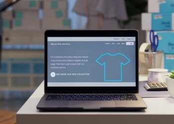 Laptop open in an eCommerce store offline