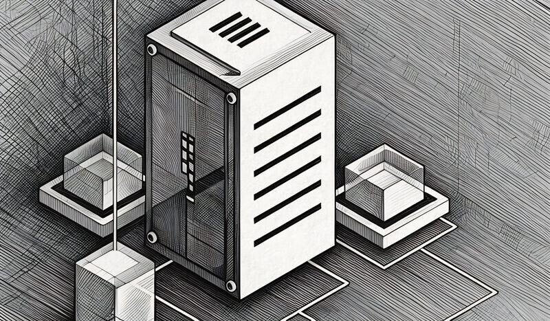Computer server connected to NAS
