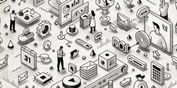 A series of video tools shown as symbols with minature figures using them