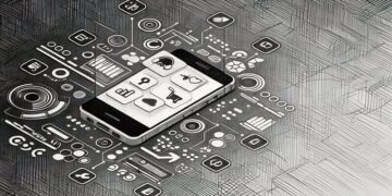 Applications popping out of a phone screen, demonstrating social media functionality