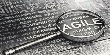 The word agile under a magnifying glass