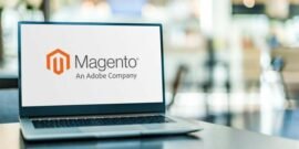 Magento on a laptop screen
