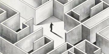 A person stuck in the center of a maze unsure where to go, as an example of how difficult it can be to pick the right option