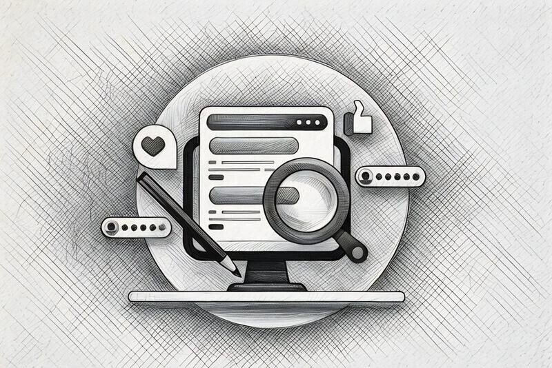 A computer screen with icons for tools popping out, showing the power of blogging