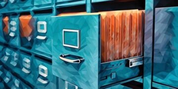 A filing cabinet draw open, as a metaphor for an organised link structure that enables exceptional SEO results