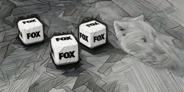 A series of dice with Fox News on them