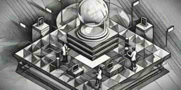 A team working around a super computer
