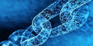 A digital chain as a visual example of cyber security