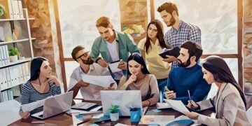 A group of students working on a project which they are now turning into a business