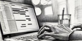 A person editing a spreadsheet on their laptop